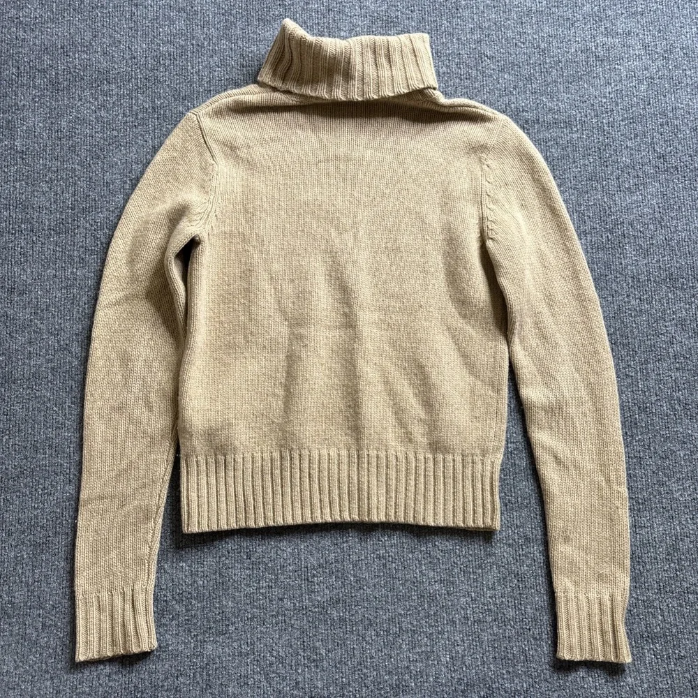 Ralph Lauren Wool Cashmere Sweater Women's Size Medium Beige Knit Quiet Luxury